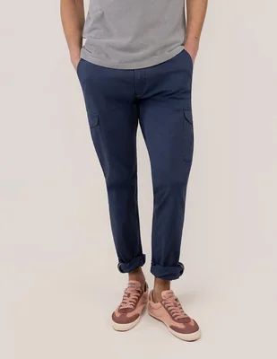 Pantalón casual cargo slim el ganso de algodón y elastano para hombre