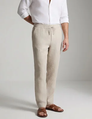 Pantalón business casual straight rodd & gunn de algodón para hombre