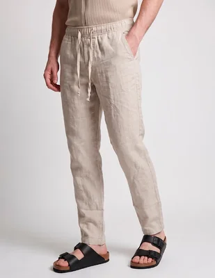 Pantalón playa recto faherty de lino para hombre