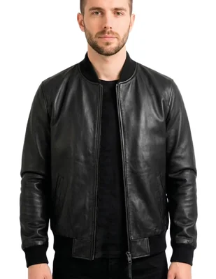 Chamarra bomber Lastwolf de piel para hombre