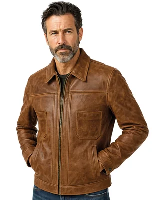 Chamarra casual Lastwolf de piel para hombre