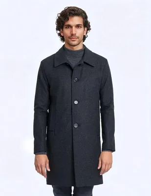 Abrigo Merkabá lana impermeable con bolsillos para hombre