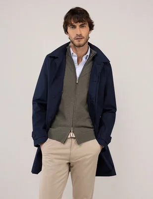 Gabardina largo el ganso para hombre