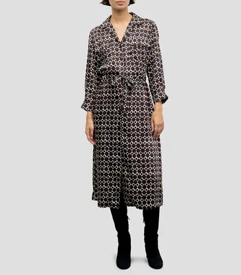 Vestido midi manga larga estampado Coni Mujer