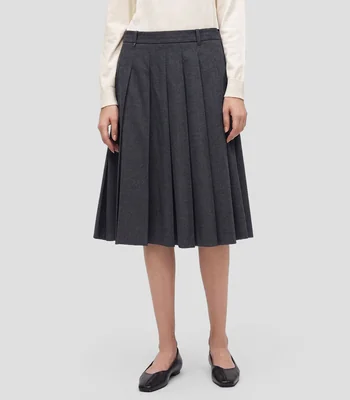 Falda midi de corte regular lisa Mujer