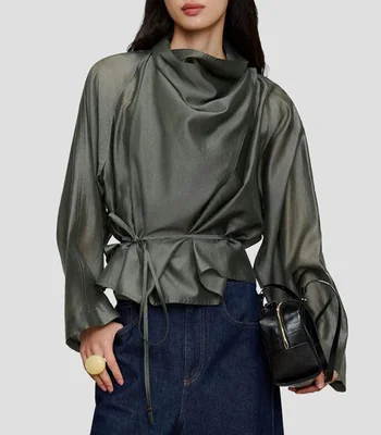 Top cruzado liso Mujer