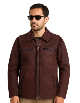 Chamarra casual Lastwolf de piel para hombre