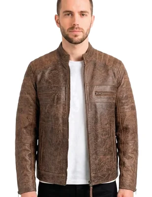 Chamarra casual Lastwolf de piel texturizado para hombre