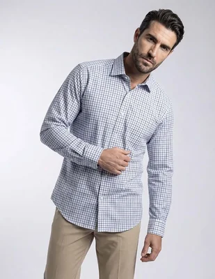 Camisa casual scappino manga larga para hombre