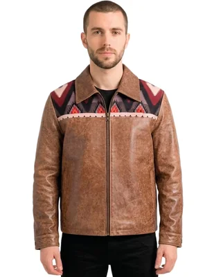 Chamarra casual Lastwolf de piel texturizado para hombre