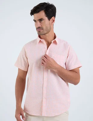 Camisa casual dioro de algodón manga corta para hombre