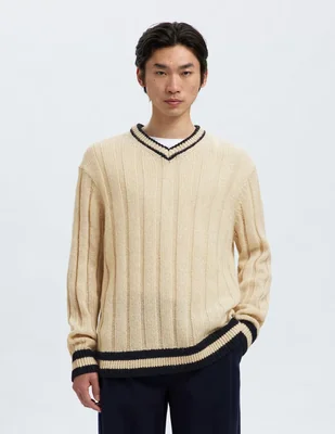 Suéter selected cuello v para hombre