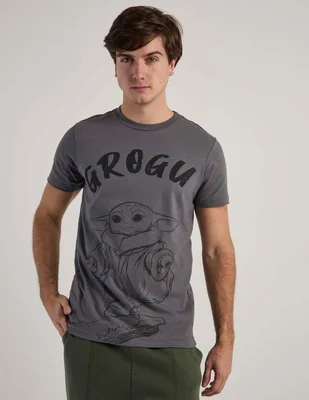 Playera Tee Bar Grogu cuello redondo para hombre