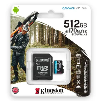 Memoria Kingston Micro Sdxc Canvas Go Plus 4k 512gb Uhs-i U3 V3 Sdcg3512gb