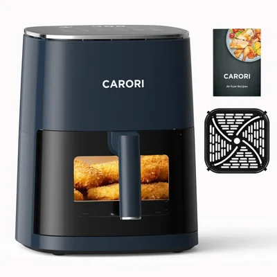 Freidora de aire CARORI 6 Qt 1700W con ventana de visualización y 12 preajustes