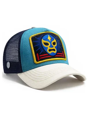 Gorra visera curva snapback casual Knite Lucha Libre Aqua para hombre