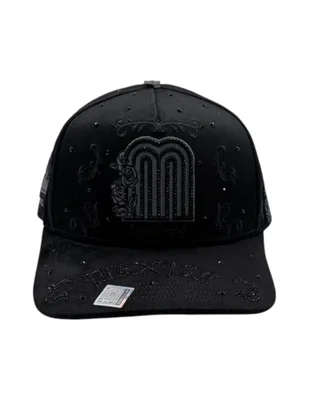 Gorra visera curva snapback casual Big Boss México Rosas Black para hombre