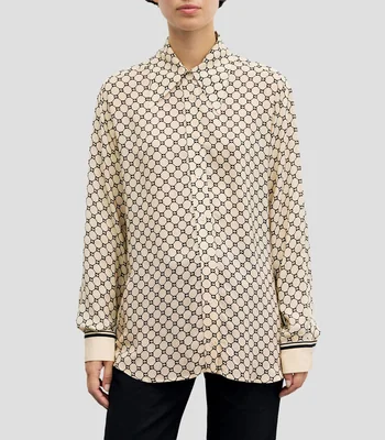Blusa estampada manga larga Mujer