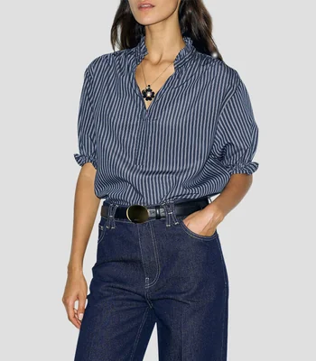 Blusa de rayas manga corta Mujer