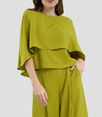 Blusa lisa manga corta Mujer