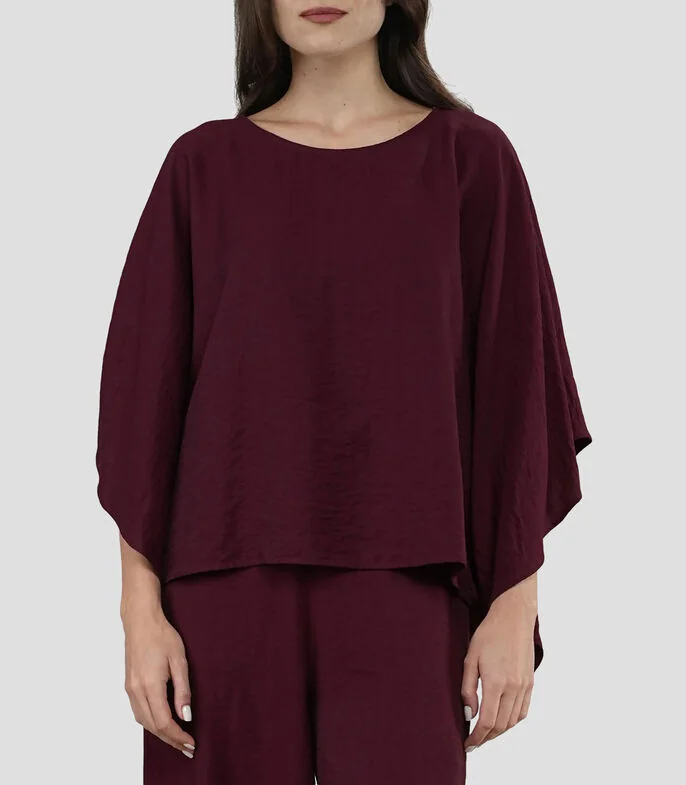 Blusa lisa manga corta Mujer