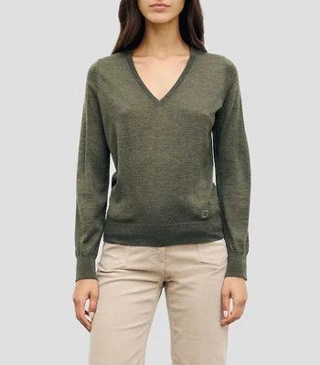 Suéter cuello V Mujer