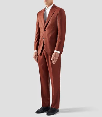 Traje de lana corte slim liso Hombre