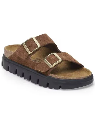 Sandalia Birkenstock Arizona Chunky Leve Dark Tea/Black Para Mujer