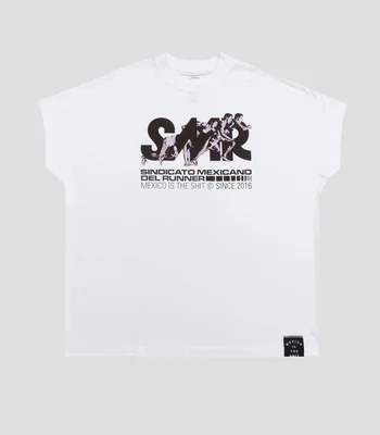 Playera para correr cuello redondo manga corta con estampado Hombre