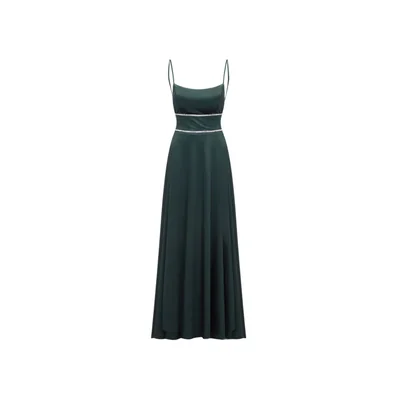 Vestido de Fiesta Largo con Aplicaciones en Cintura Nina Ferre para Mujer.