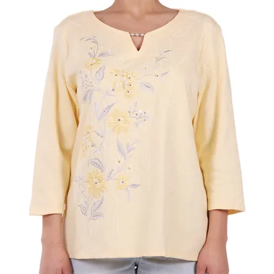 Blusa Bordada Manga 3/4 Alfred Dunner para Mujer