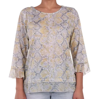 Blusa Estampada Manga 3/4 Detalle Joya Alfred Dunner para Mujer