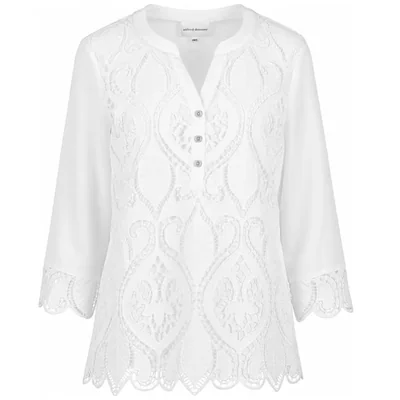 Blusa Manga 3/4 Bordada Alfred Dunner para Mujer