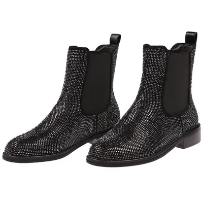 Botines con Brillos Tipo Chelsea Wushinno para Mujer