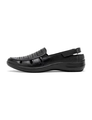 Zapato Verde Tabaco de piel para mujer