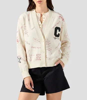 Cárdigan Varsity con estampado Mujer
