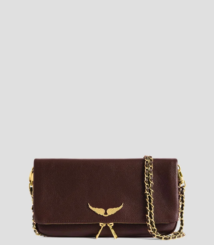 Bolsa Shoulder Negra en Piel Rock Mujer