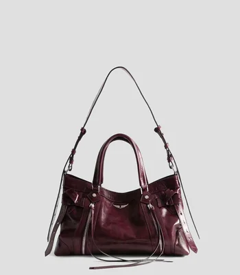 Bolsa Tote en piel sólido Mujer