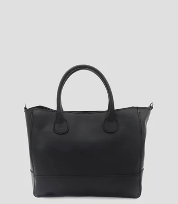 Bolsa Crossbody negra en piel liso Mujer