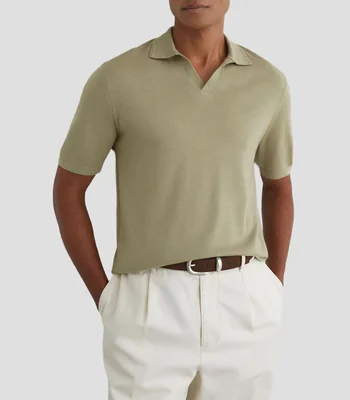 Playera tipo polo manga corta lisa Hombre