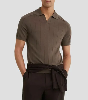Playera tipo polo manga corta lisa Hombre