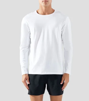 Playera cuello redondo manga larga lisa Hombre