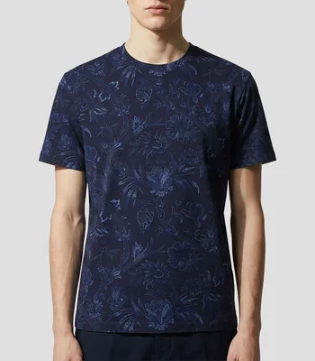 Playera cuello redondo manga corta estampada Hombre