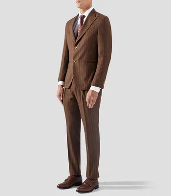 Traje corte slim a rayas Hombre