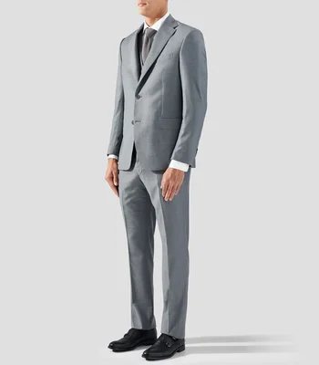 Traje tres piezas de lana corte regular fantasía Hombre