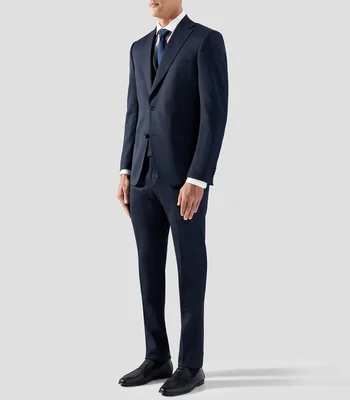 Traje tres piezas de lana corte slim fantasía Hombre