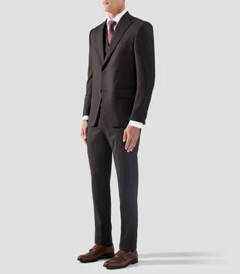 Traje tres piezas de lana corte slim microdiseño Hombre