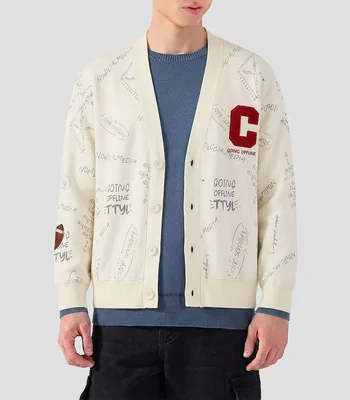 Cárdigan con estampado Varsity Hombre