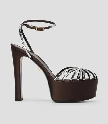 Sandalias con tacón alto media luna Mujer