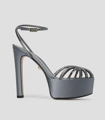 Sandalias con tacón alto media luna Mujer